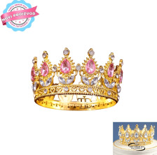 Torta Dekor KRUNA MISS 8 cm - Metal - Zlato Roza
